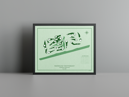 Shortgolf Swifterbant golf course print, green frame