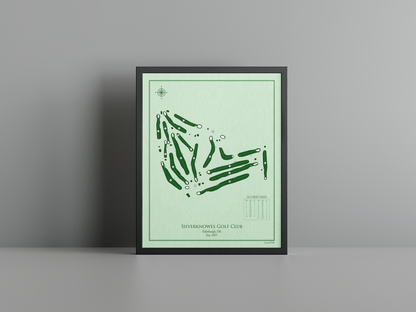 Silverknowes Golf Club golf course print, green frame