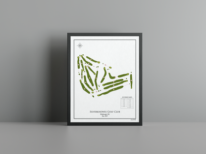 Silverknowes Golf Club golf course print, white frame