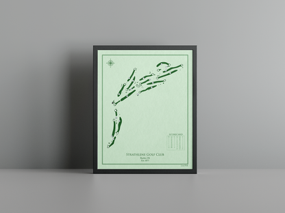 Strathlene Golf Club golf course print, green frame