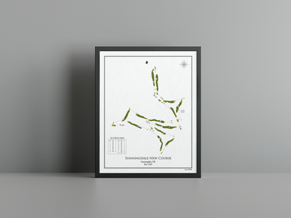 Sunningdale New Course golf course print, white frame