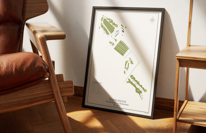 Tespelduyn Golfclub golf course print, framed 50x70 black frame