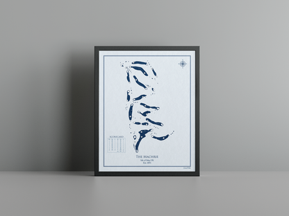 The Machrie golf course print, blue frame