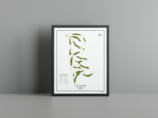 The Machrie golf course print, white frame