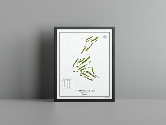 The Renaissance Club golf course print, white frame