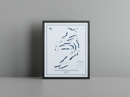 The Royal Birkdale Golf Club golf course print, blue frame