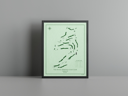 The Royal Birkdale Golf Club golf course print, green frame
