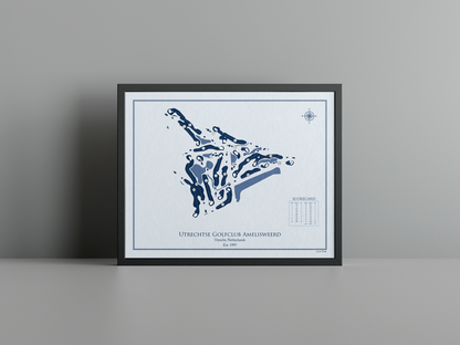 Utrechtse Golfclub Amelisweerd golf course print, blue frame
