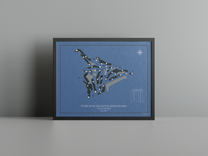 Utrechtse Golfclub Amelisweerd golf course print, navy frame