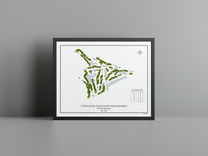 Utrechtse Golfclub Amelisweerd golf course print, white frame