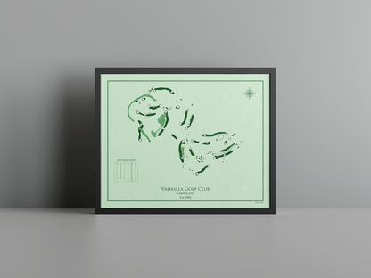 Valhalla Golf Club golf course print, green frame