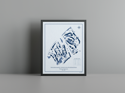 Wassenaarse Golfclub Rozenstein golf course print, blue frame