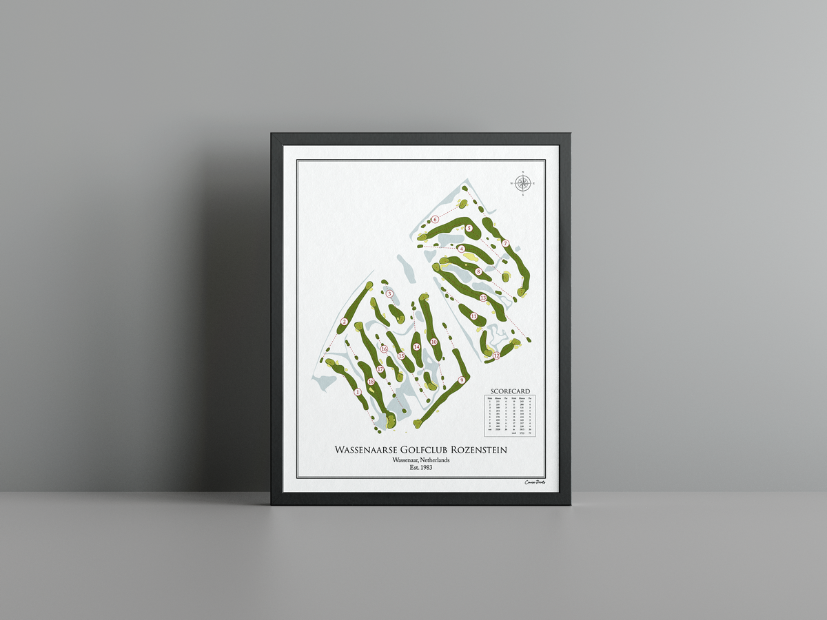 Wassenaarse Golfclub Rozenstein golf course print, white frame