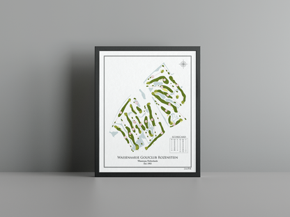 Wassenaarse Golfclub Rozenstein golf course print, white frame