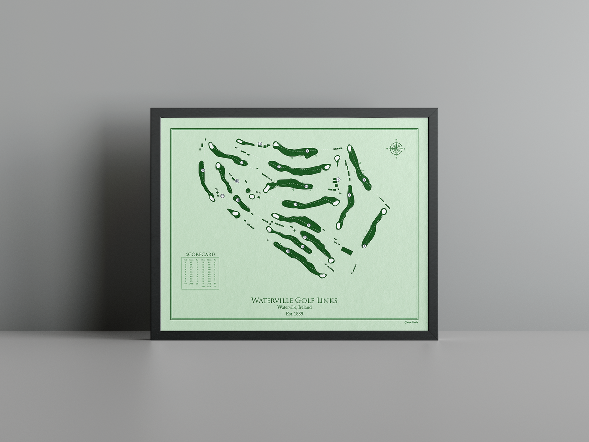 Waterville Golf Links golf course print, green frame