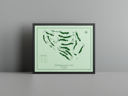 Waterville Golf Links golf course print, green frame