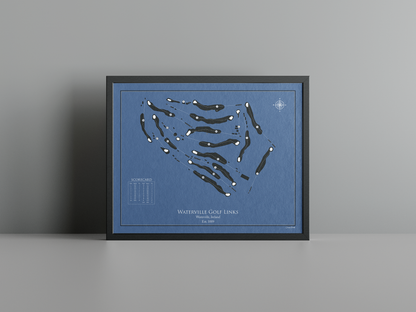 Waterville Golf Links golf course print, navy frame