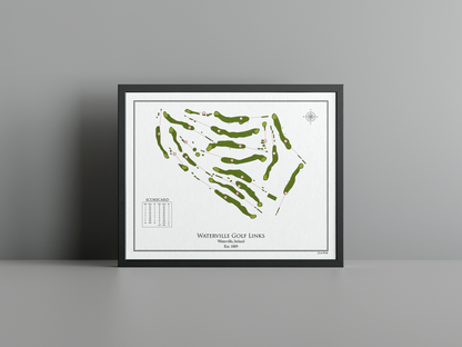Waterville Golf Links golf course print, white frame